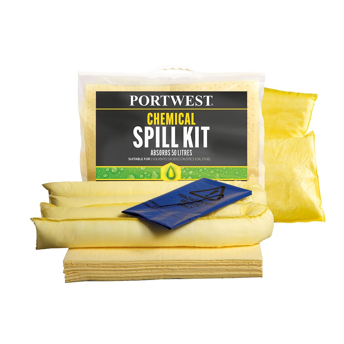 50 litrų chemikalus sugeriantis rinkinys Portwest SM91 50 litrų chemikalus sugeriantis rinkinys Portwest SM91