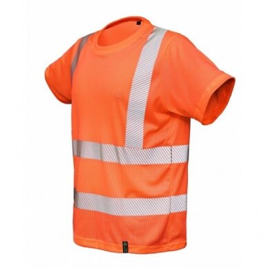 Gerai matomi MESH marškinėliai (100% perdirbtas audinys) Oranžinė 1