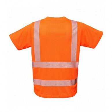 Gerai matomi MESH marškinėliai (100% perdirbtas audinys) Oranžinė 2