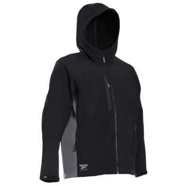 Atspari vėjui ir vandeniui REEBOK WORKWEAR Softshell striukė su gobtuvu, juoda Atspari vėjui ir vandeniui REEBOK WORKWEAR Softshell striukė su gobtuvu, juoda