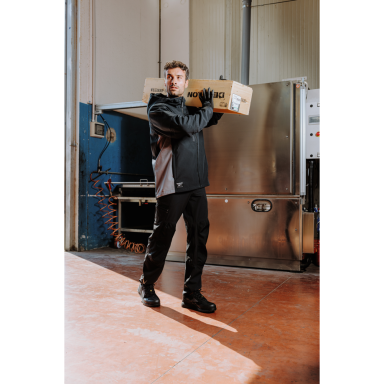 Atspari vėjui ir vandeniui REEBOK WORKWEAR Softshell striukė su gobtuvu, juoda Atspari vėjui ir vandeniui REEBOK WORKWEAR Softshell striukė su gobtuvu, juoda