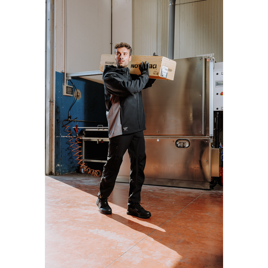 Atspari vėjui ir vandeniui REEBOK WORKWEAR Softshell striukė su gobtuvu, pilka 1 Atspari vėjui ir vandeniui REEBOK WORKWEAR Softshell striukė su gobtuvu, pilka 1