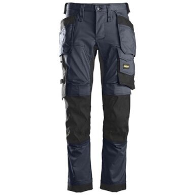 Darbinės kelnės iš tampraus audinio, su kabančiomis kišenėmis SNICKERS WORKWEAR 6241 AllroundWork, tamsiai mėlynos