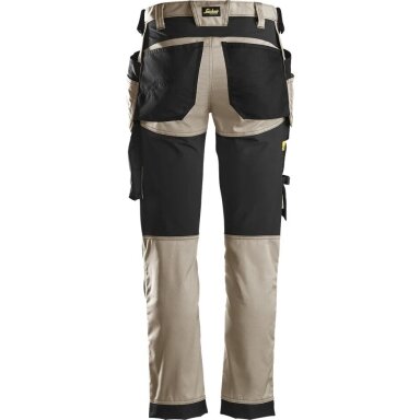 Darbinės kelnės iš tampraus audinio, su kabančiomis kišenėmis SNICKERS WORKWEAR 6241 AllroundWork, smėlinės