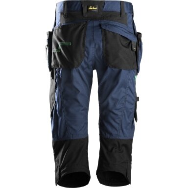 Darbinės pusilgės kelnės su kabančiomis kišenėmis FlexiWork SNICKERS WORKWEAR 6905, mėlyni Darbinės pusilgės kelnės su kabančiomis kišenėmis FlexiWork SNICKERS WORKWEAR 6905, mėlyni