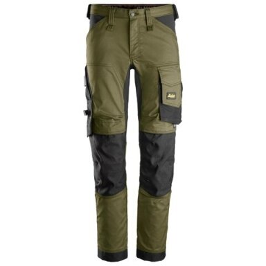 Darbinės SNICKERS WORKWEAR AllroundWork 6341 kelnės iš tampraus audinio, khaki