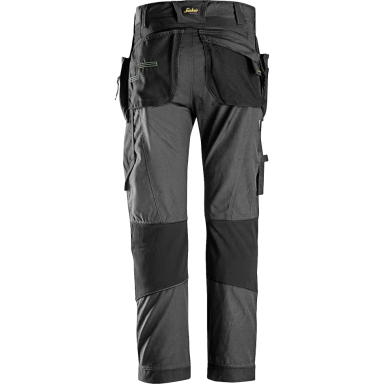 Darbinės SNICKERS WORKWEAR FlexiWork 6902 kelnės su kabančiomis kišenėmis, tamsiai pilkos