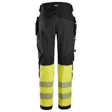 Darbinės SNICKERS WORKWEAR Hi-Vis 6934 kelnės iš tamprios medžiagos, su kabančiomis kišenėmis, klasė 1