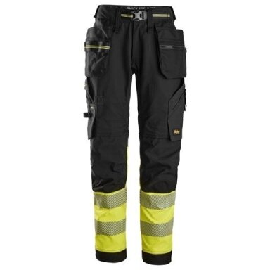 Darbinės SNICKERS WORKWEAR Hi-Vis 6934 kelnės iš tamprios medžiagos, su kabančiomis kišenėmis, klasė 1