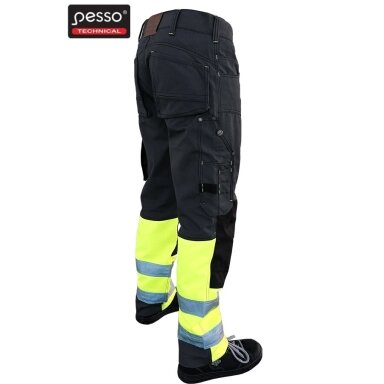 Darbo kelnės Pesso KDCPG iš Canvas audinio pilkos su geltona Darbo kelnės Pesso KDCPG iš Canvas audinio pilkos su geltona