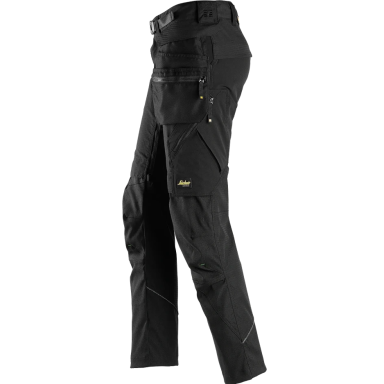 Darbo SNICKERS WORKWEAR FlexiWork 6972 kelnės 3.0, su nuimamomis kabančiomis kišenėmis, juodos