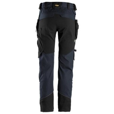 Darbo SNICKERS WORKWEAR FlexiWork 6972 kelnės 3.0, su nuimamomis kabančiomis kišenėmis, tamsiai mėlynos