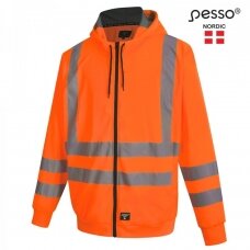 Darbo džemperis PESSO FL03 su kapišonu ir atšvaitinėmis juostomis, oranžinis