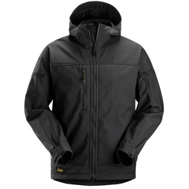 Elastinga SNICKERS WORKWEAR 1226 softshell striukė su gobtuvu, juoda