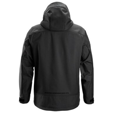Elastinga SNICKERS WORKWEAR 1226 softshell striukė su gobtuvu, juoda
