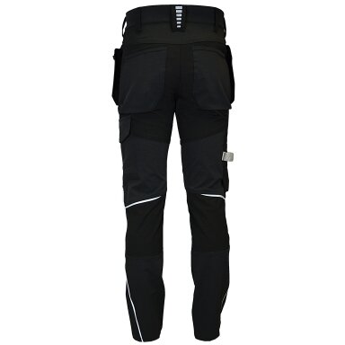 Elastingos juodos darbo kelnės su nusegamomis kišenėmis CROSS STRETCH Elastingos juodos darbo kelnės su nusegamomis kišenėmis CROSS STRETCH