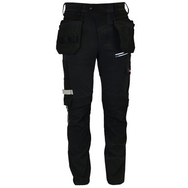 Elastingos juodos darbo kelnės su nusegamomis kišenėmis CROSS STRETCH Elastingos juodos darbo kelnės su nusegamomis kišenėmis CROSS STRETCH