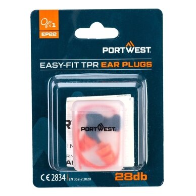 Ausų kištukai PORTWEST EP22 su virvele ir laikymo dėžute (1 pora) Ausų kištukai PORTWEST EP22 su virvele ir laikymo dėžute (1 pora)