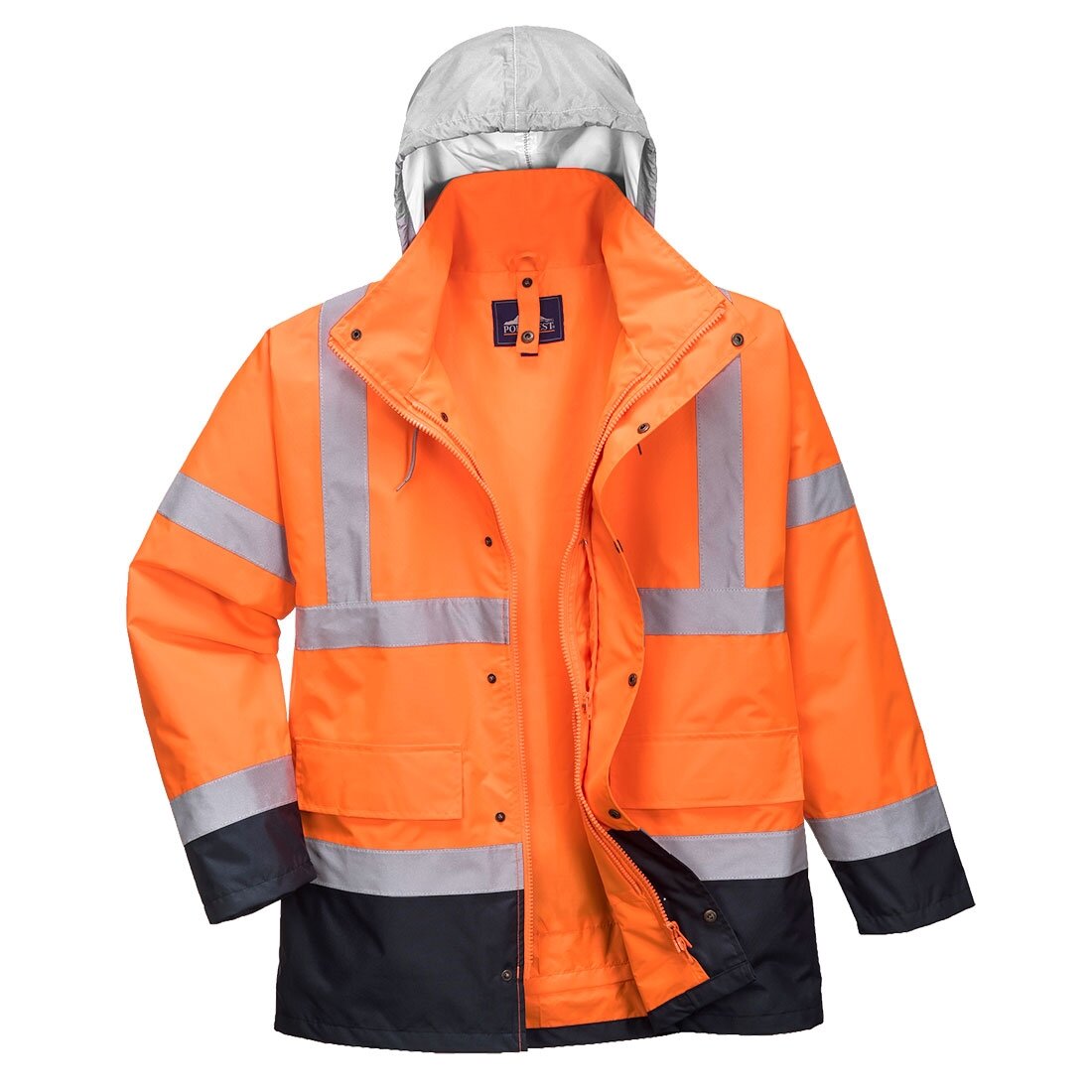 Gero matomumo PORTWEST S471 4 viename kontrastinga kelininko striukė 4 Gero matomumo PORTWEST S471 4 viename kontrastinga kelininko striukė 4