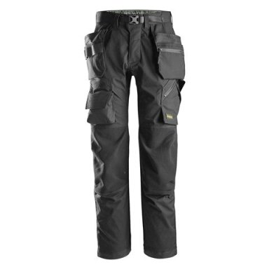 Grindų klojėjo SNICKERS WORKWEAR FlexiWork 6923 kelnės su kabančiomis kišenėmis, juodos