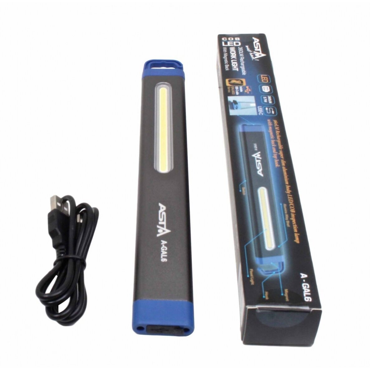 Įkraunama siaura lempa COB-LED 360LM 1 Įkraunama siaura lempa COB-LED 360LM 1