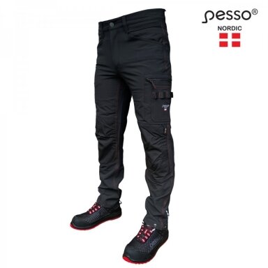 Kelnės Pesso Mercury KD145B stretch, juodos Kelnės Pesso Mercury KD145B stretch, juodos