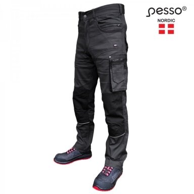 Darbo kelnės PESSO KDSTRETCHP stretch, pilkos Darbo kelnės PESSO KDSTRETCHP stretch, pilkos
