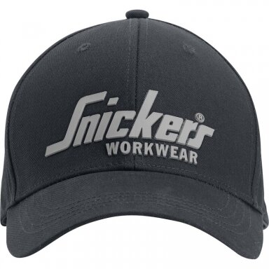 Kepuraitė su snapeliu su logotipu SNICKERS WORKWEAR 9041, juoda Kepuraitė su snapeliu su logotipu SNICKERS WORKWEAR 9041, juoda