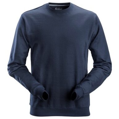 Klasikinis medvilninis SNICKERS WORKWEAR 2810 džemperis, tamsiai mėlynas
