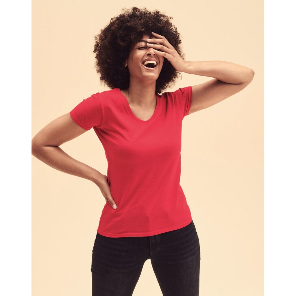 Moteriški marškinėliai Fruit of the Loom Valueweight V-Neck 129.01 1