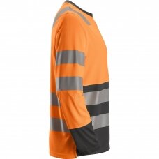 Marškinėliai ilgomis rankovėmis  AllroundWork Hi-Vis SNICKERS WORKWEAR, 2 klasė oranžinė