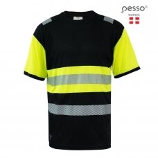 Marškinėliai PESSO HVM_Hi-vis,juoda - geltona