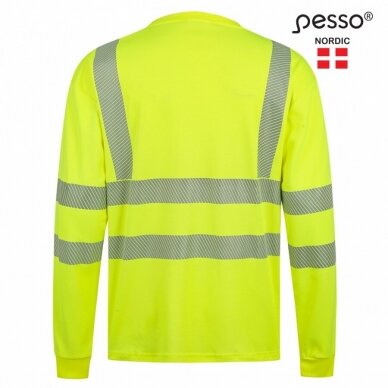 Marškinėliai PESSO HI-VIS HVMIL ilgomis rankovėmis, geltoni 2