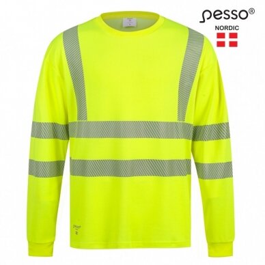 Marškinėliai PESSO HI-VIS HVMIL ilgomis rankovėmis, geltoni 1