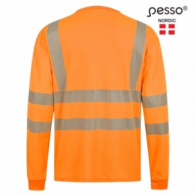 Marškinėliai PESSO HVMIL Hi-VIS ilgomis rankovėmis,oranžiniai