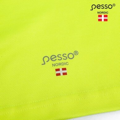 Marškinėliai nesiglamžantys PESSO HVMCOT Hi-vis, geltoni 4 Marškinėliai nesiglamžantys PESSO HVMCOT Hi-vis, geltoni 4