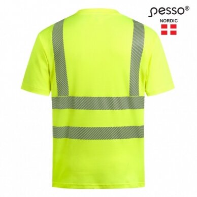 Marškinėliai nesiglamžantys PESSO HVMCOT Hi-vis, geltoni 1