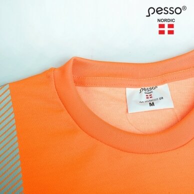 Marškinėliai nesiglamžantys PESSO HVMCOT Hi-vis, oranžiniai 3