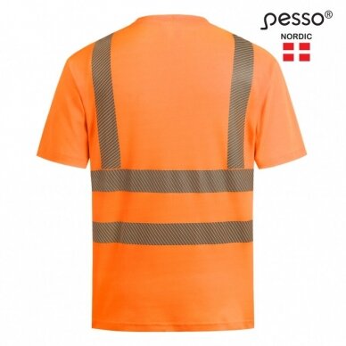Marškinėliai nesiglamžantys PESSO HVMCOT Hi-vis, oranžiniai 2