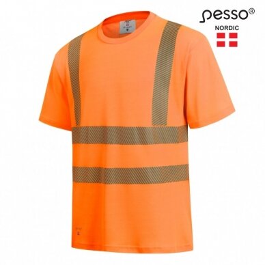 Marškinėliai nesiglamžantys PESSO HVMCOT Hi-vis, oranžiniai 1