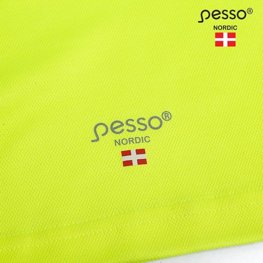 Marškinėliai nesiglamžantys PESSO HVMCOT Hi-vis, geltoni 4 Marškinėliai nesiglamžantys PESSO HVMCOT Hi-vis, geltoni 4