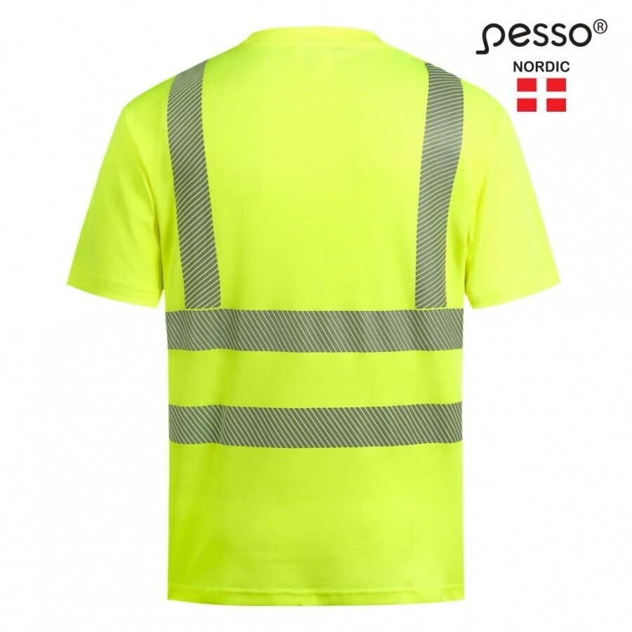 Marškinėliai nesiglamžantys PESSO HVMCOT Hi-vis, geltoni 1 Marškinėliai nesiglamžantys PESSO HVMCOT Hi-vis, geltoni 1
