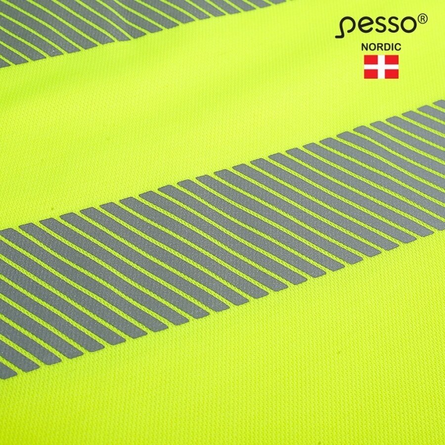 Marškinėliai nesiglamžantys PESSO HVMCOT Hi-vis, geltoni 3 Marškinėliai nesiglamžantys PESSO HVMCOT Hi-vis, geltoni 3
