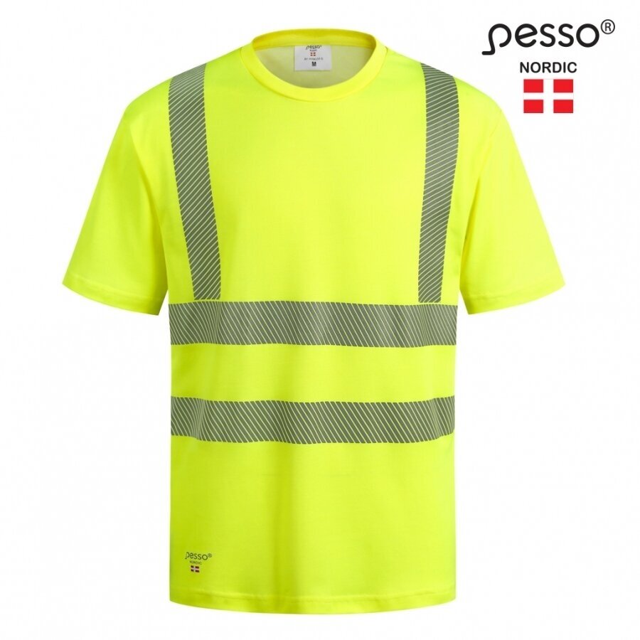 Marškinėliai nesiglamžantys PESSO HVMCOT Hi-vis, geltoni Marškinėliai nesiglamžantys PESSO HVMCOT Hi-vis, geltoni
