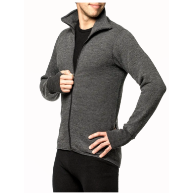 Merino vilnos megztinis su užtrauktuku WOOLPOWER 400, pilkas