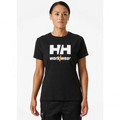 Moteriški marškinėliai HELLY HANSEN Logo T-Shirt, juodi 3