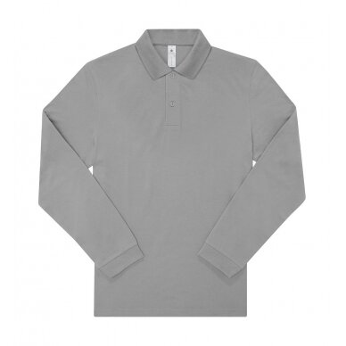 Vyriški kokybiški B&C PU427 polo marškinėliai ilgomis rankovėmis 13