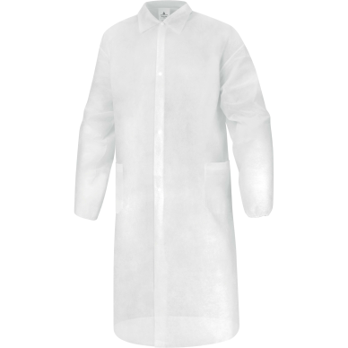 Vienkartinis DELTAPLUS BLOUSPO chalatas maisto pramonei Vienkartinis DELTAPLUS BLOUSPO chalatas maisto pramonei