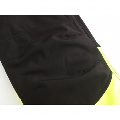 Pašiltintos Pesso softshell kelnės BARNABI, juodos su geltona apdaila 7
