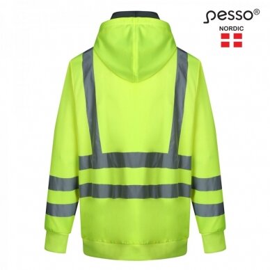Darbo džemperis PESSO FL03 su kapišonu ir atšvaitinėmis juostomis, geltonas 2